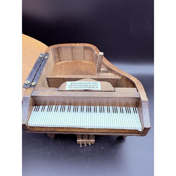 Vtg Concord Dollhouse Miniature Grand Piano Bench Stool With Box Med Oak Color - Picture 5 of 16